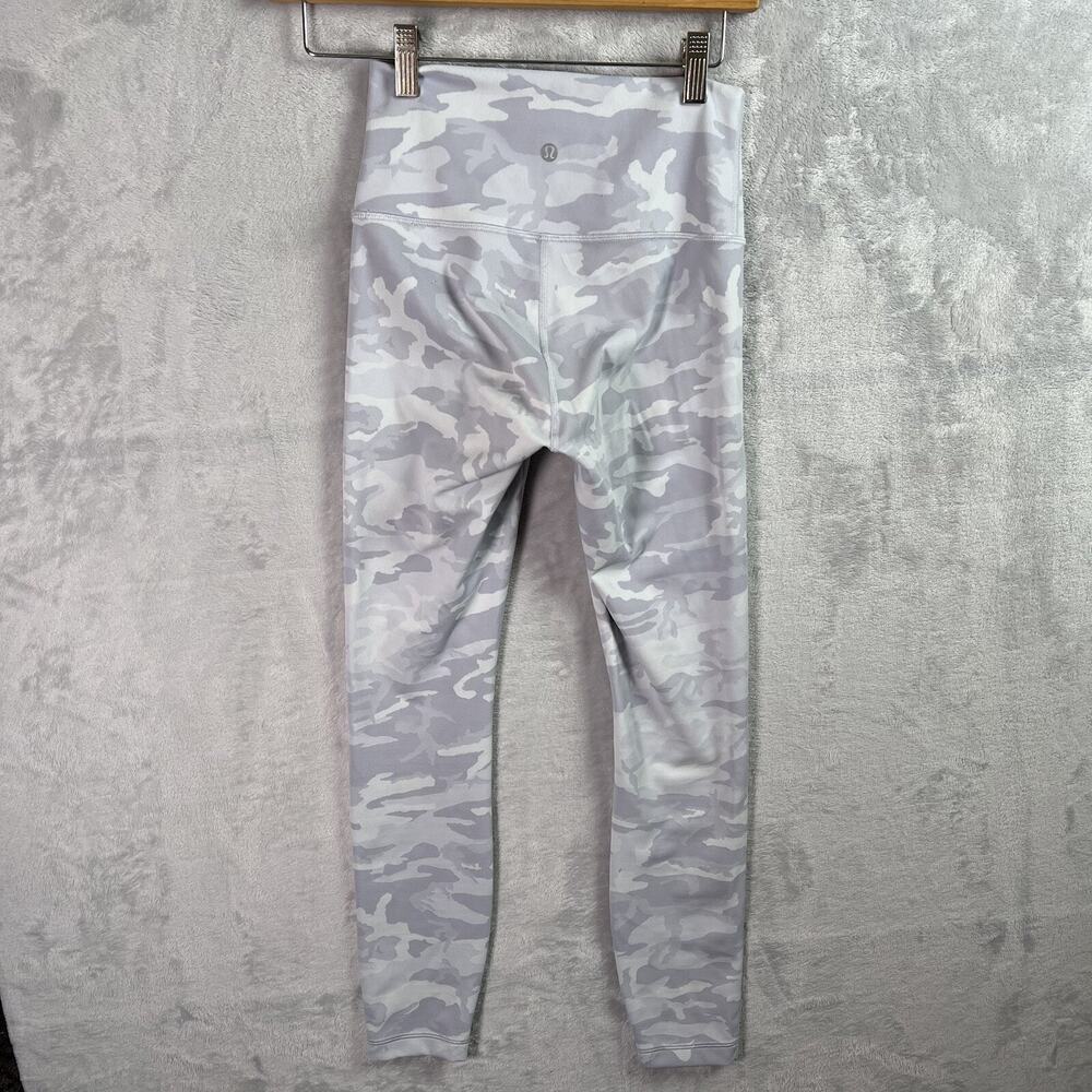 Lululemon Wonder Under High Rise‎ Leggings Size 4 Camo White/Grey Workout Gym